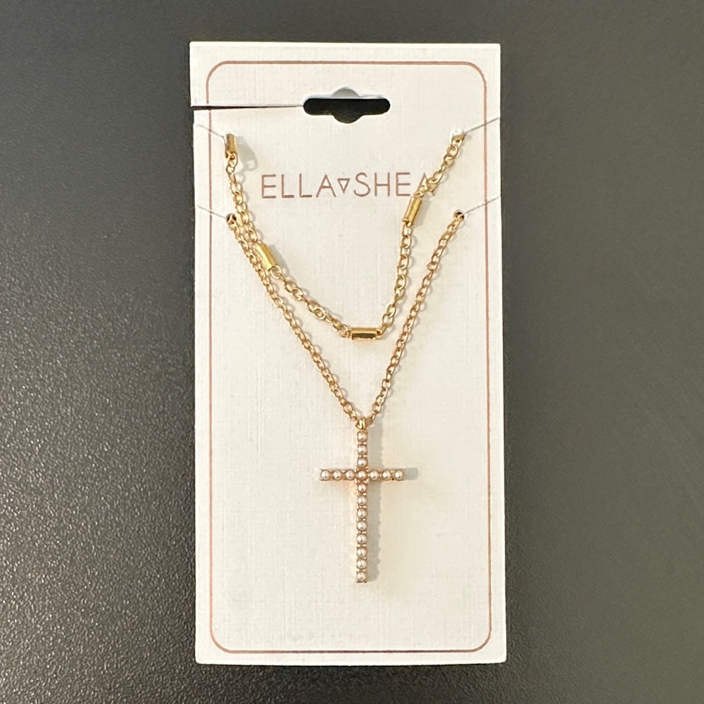 Gold Cross Pendant Necklace